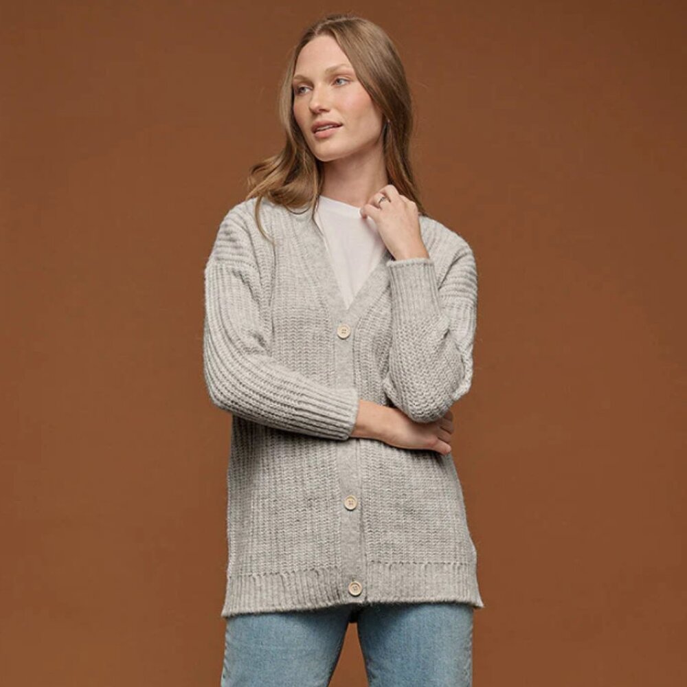 Tradlands Womens Judith Cocoon Cardigan Heather Grey XS